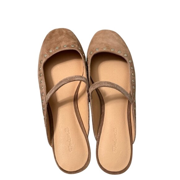 Madewell The Great Studded Tan Suede Ballet Mule Flat Womens Size 8.5 - Picture 5 of 10